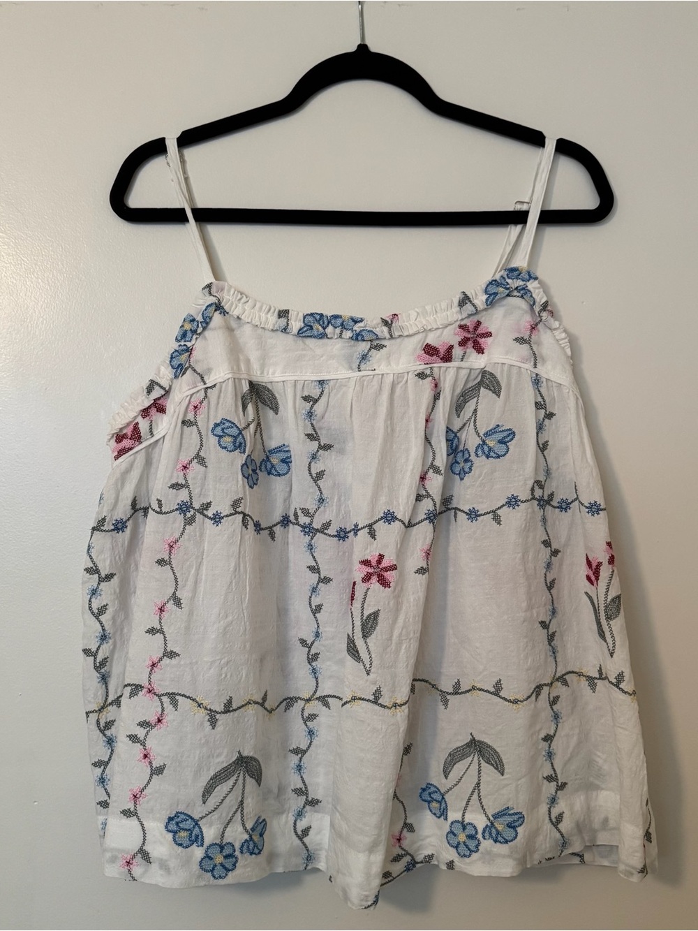 wild fable White Floral Embroidered Spaghetti-Strap Dress - part of set